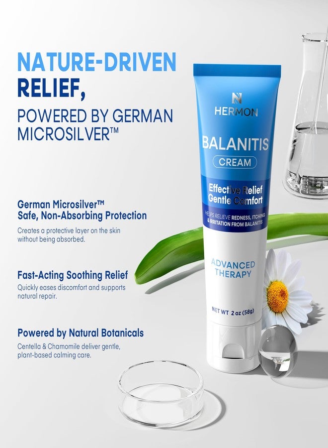 Hermon Balanitis Relief Cream: Balanitis Treatment for Men, Natural Soothing Ointment for Relief from Symptoms of Irritation and Itch (2oz) - Image 5